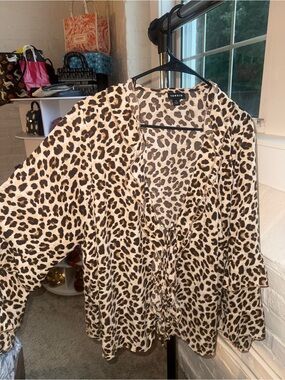 Torrid Leopard Print Tie-Front Blouse
